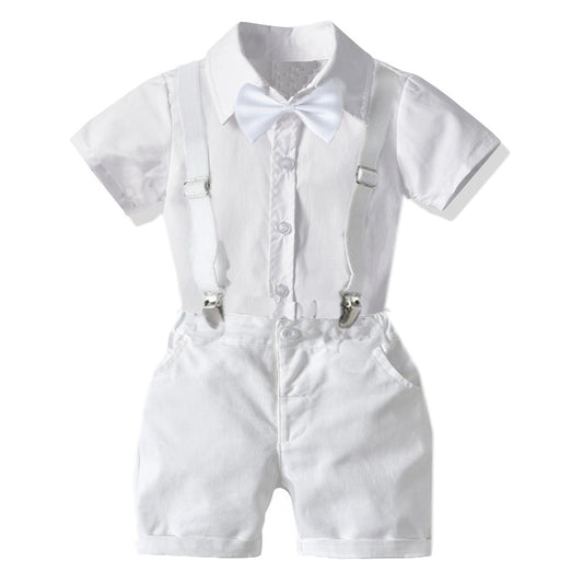 Conjunto camisa, tirantes y lazo