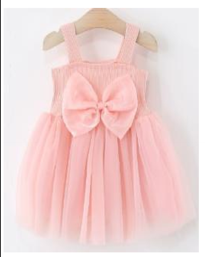 Vestido rosado con lazo