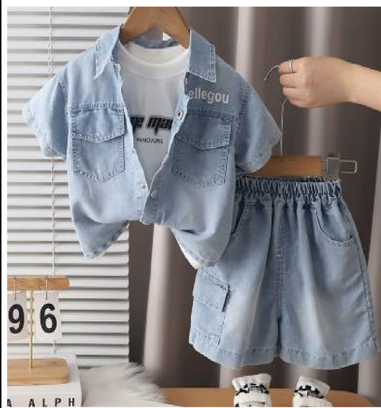 Set 3 piezas camisa denim